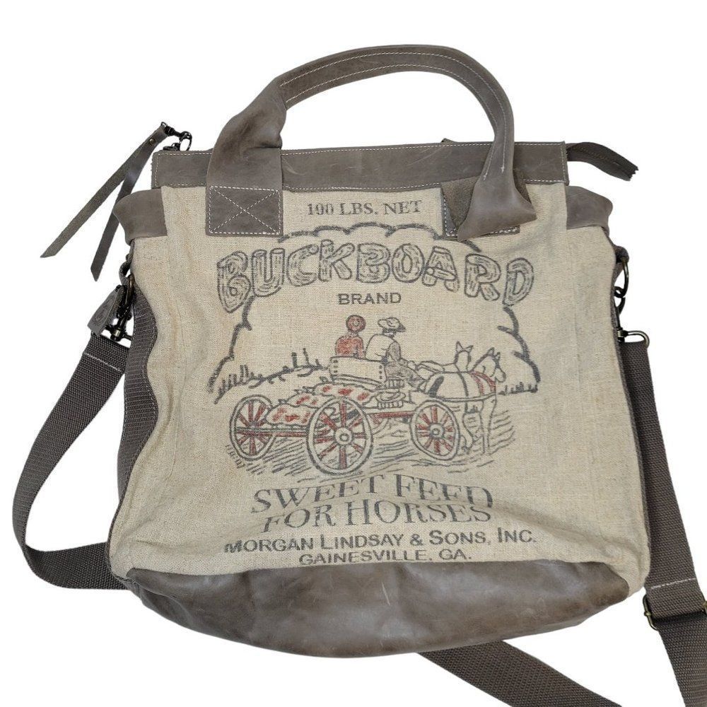 American Glory Canvas Leather purse
